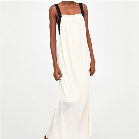 zara black and white maxi dress